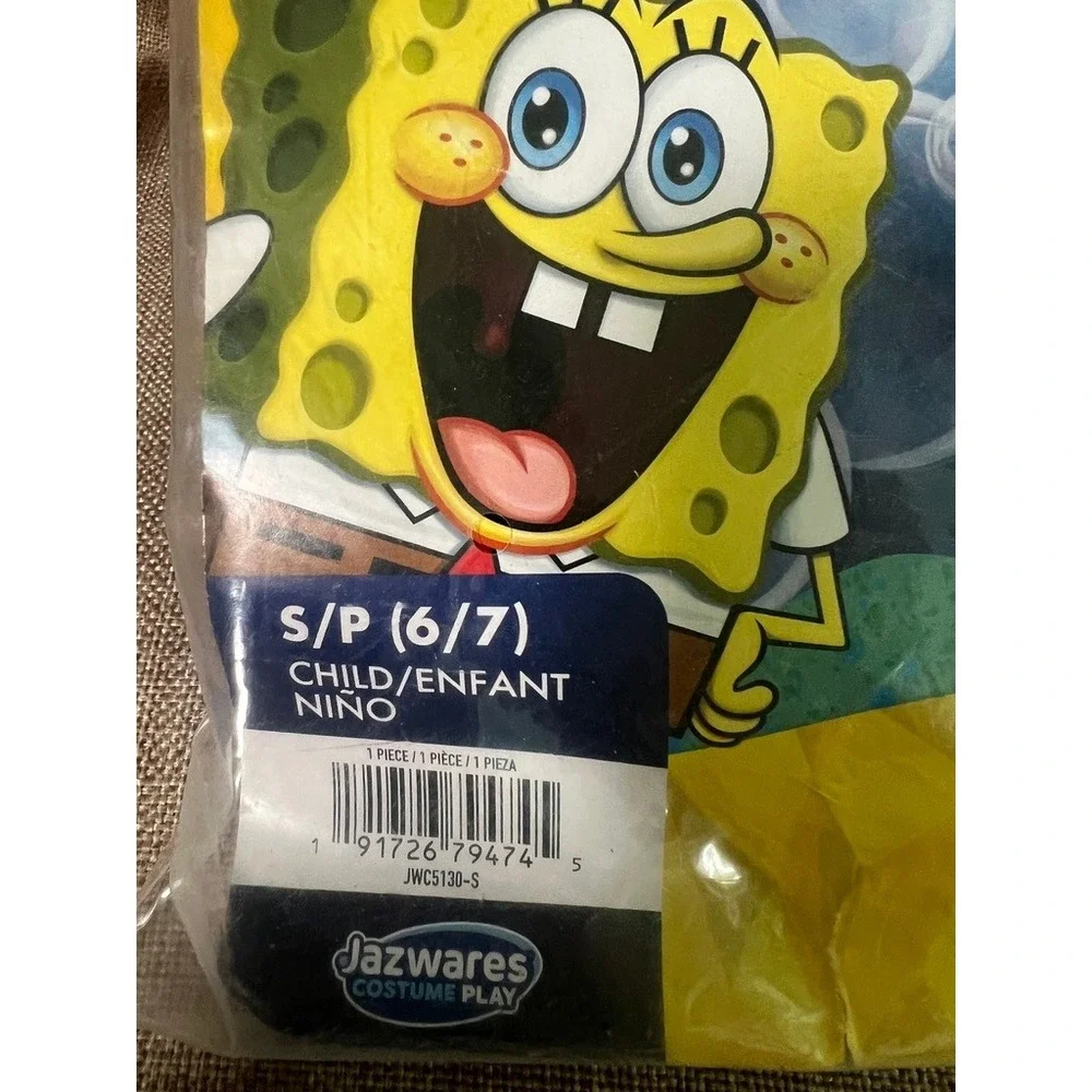 Sponge Bob Patrick Star Costume Child Size‎ 6/7 Hooded Jumpsuit Halloween